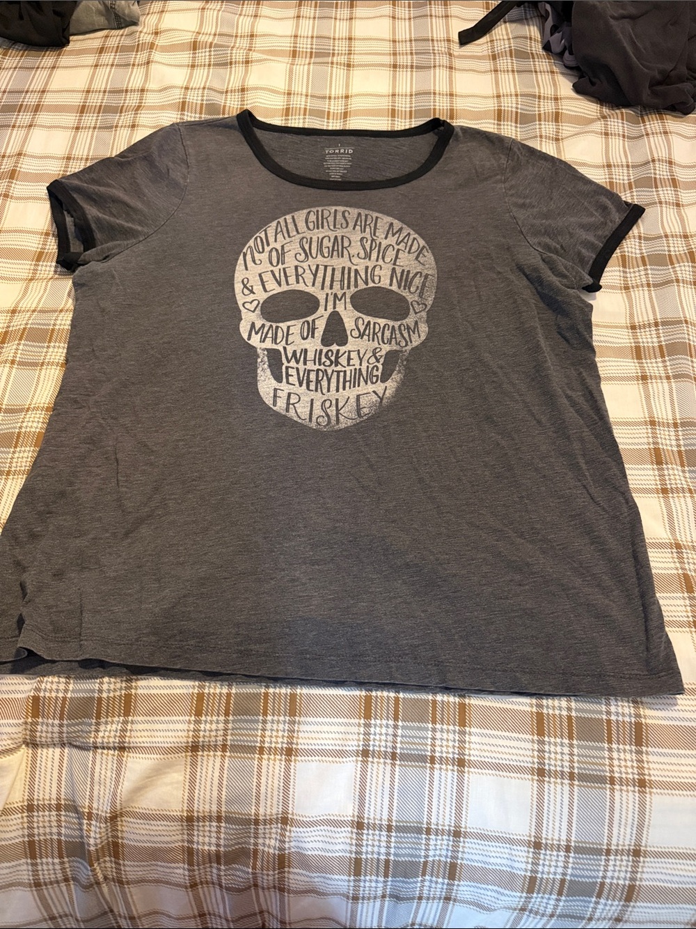 Torrid Gray Graphic Skull Tee